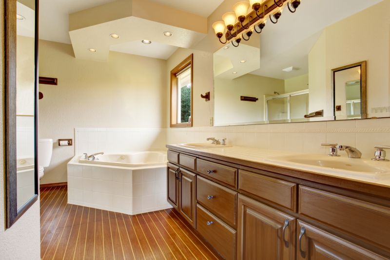 Modern Bathroom with Statement Lighting